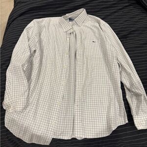 Vineyard Vines Men's Light Gray Plaid Shirt